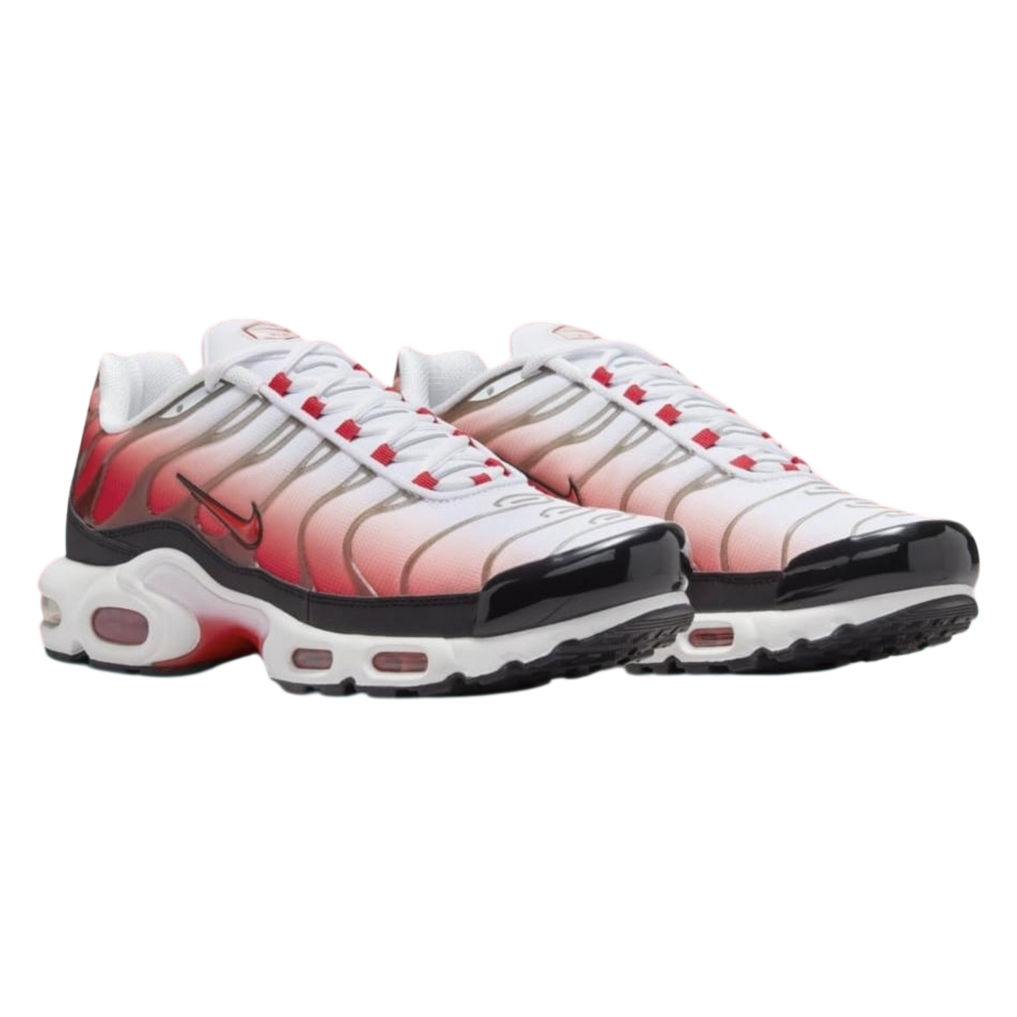 NIKE AIR MAX PLUS WHITE BLACK UNIVERSITY RED