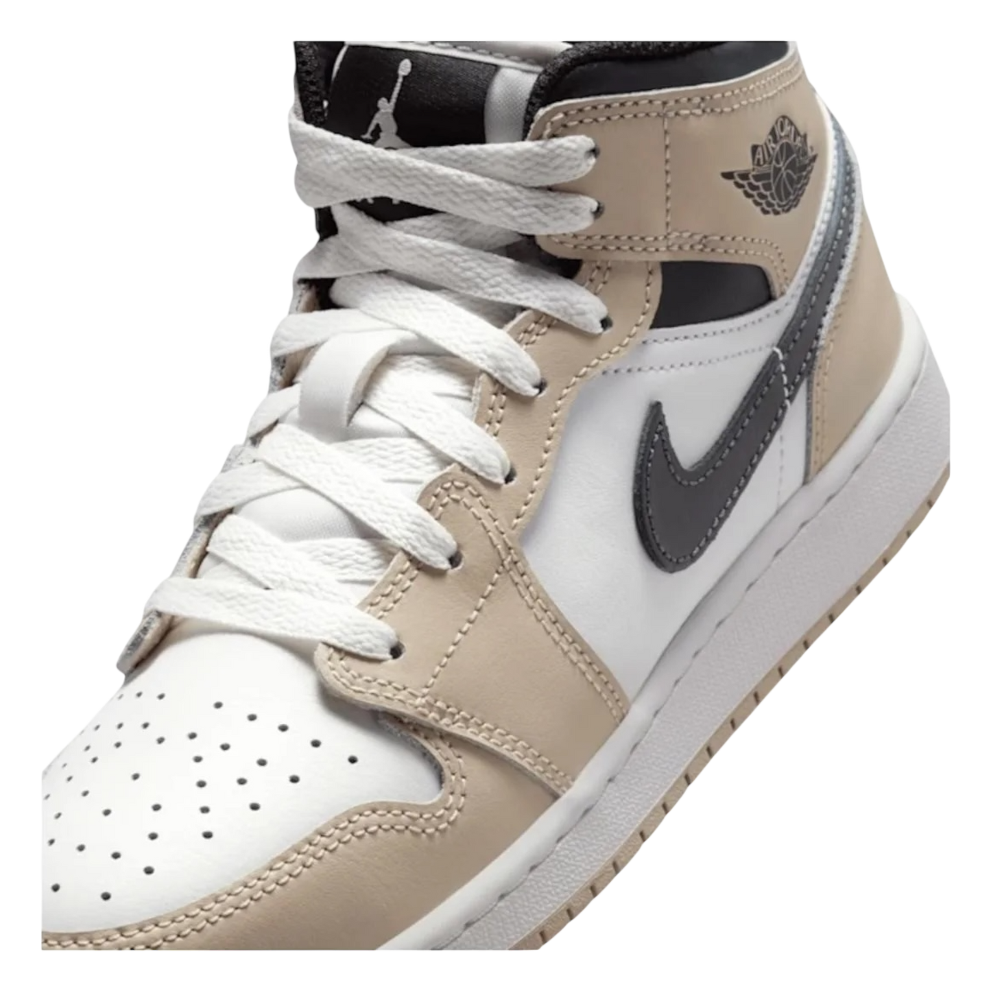 Air Jordan 1 Mid GS White Rattan