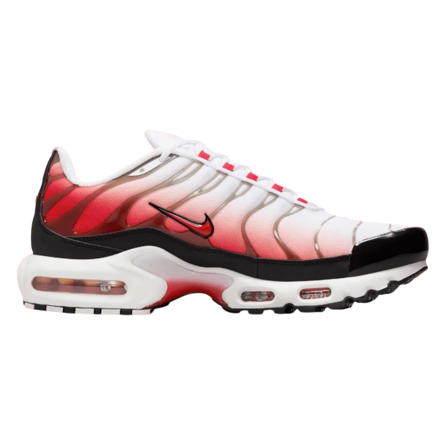 NIKE AIR MAX PLUS WHITE BLACK UNIVERSITY RED
