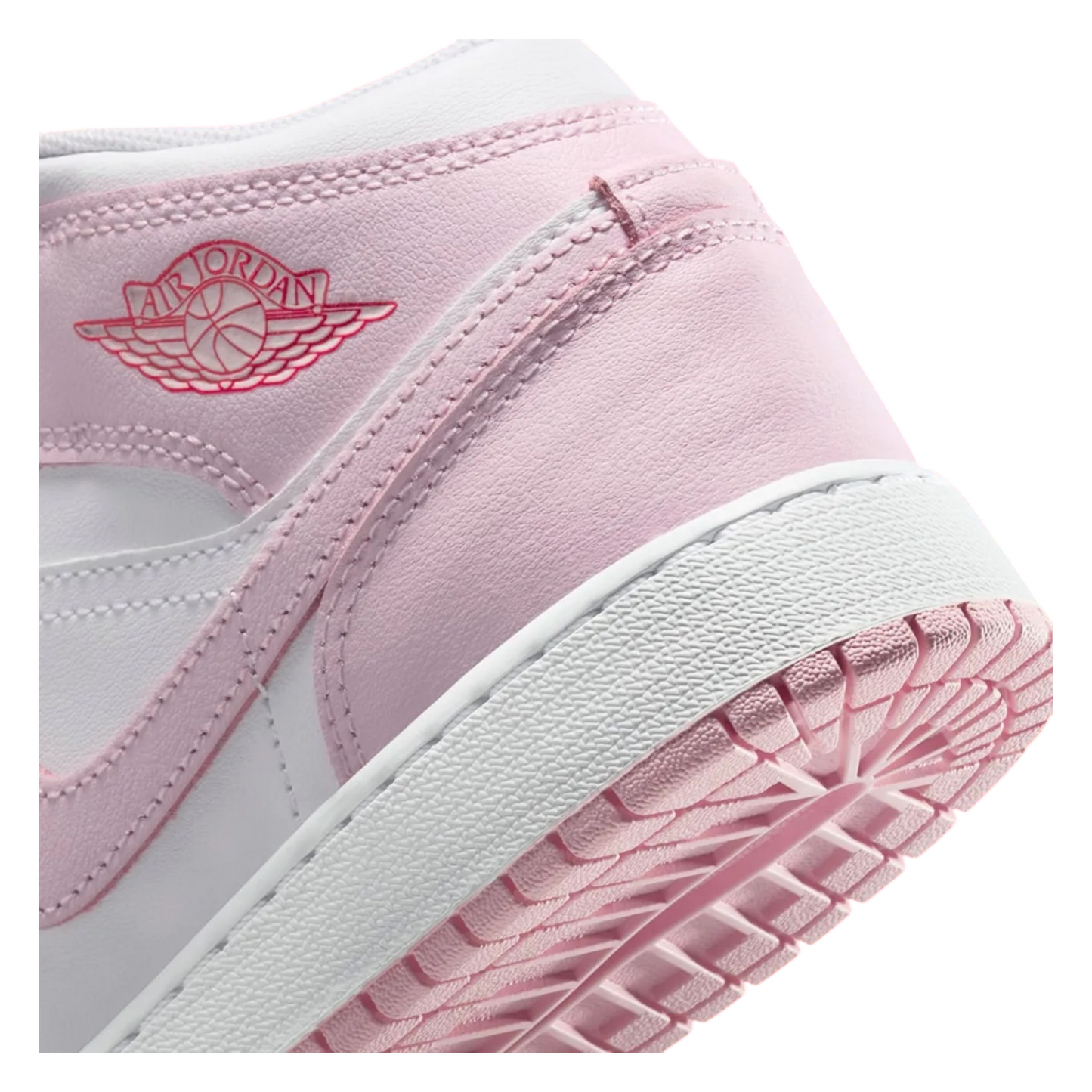JORDAN 1 MID PINK FOAM FIRE RED (GS)