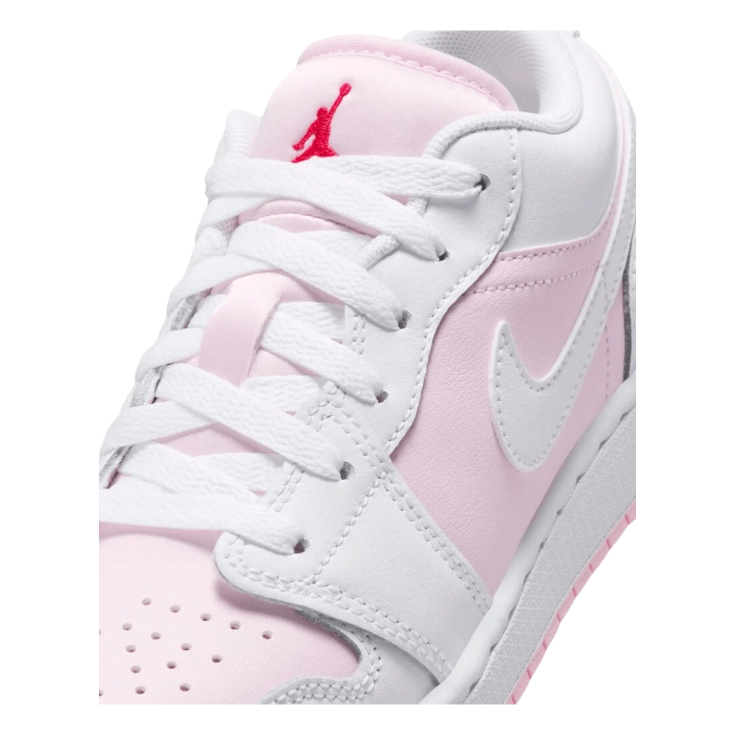 Air Jordan 1 Low GS Pink Foam Fire Red White