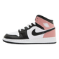 JORDAN 1 MID WHITE RUST PINK BLACK
