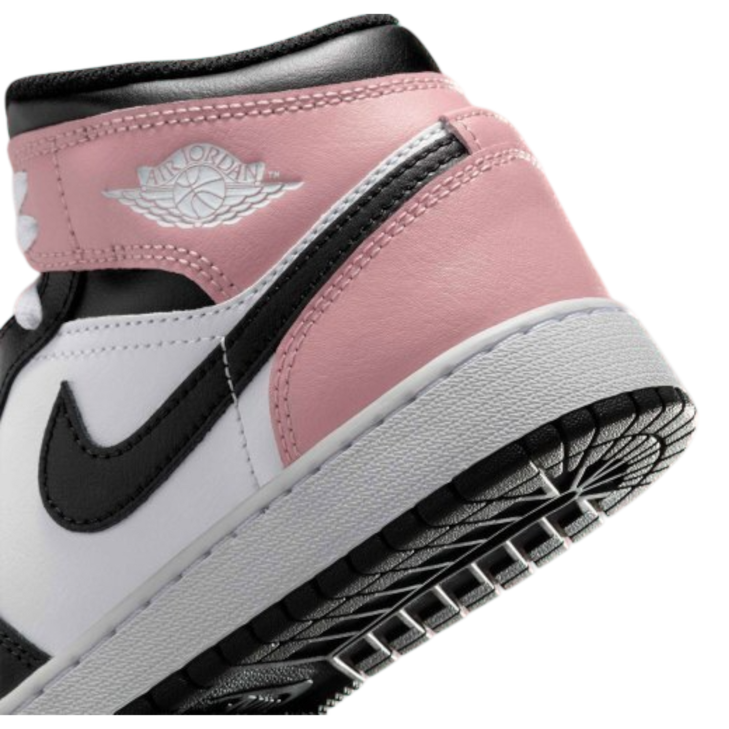 JORDAN 1 MID WHITE RUST PINK BLACK