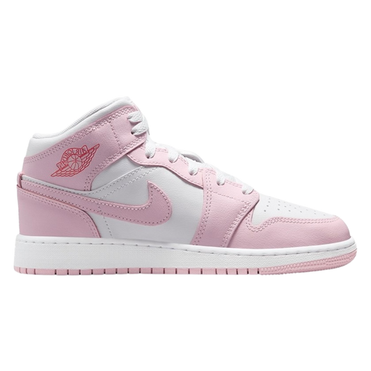 JORDAN 1 MID PINK FOAM FIRE RED (GS)