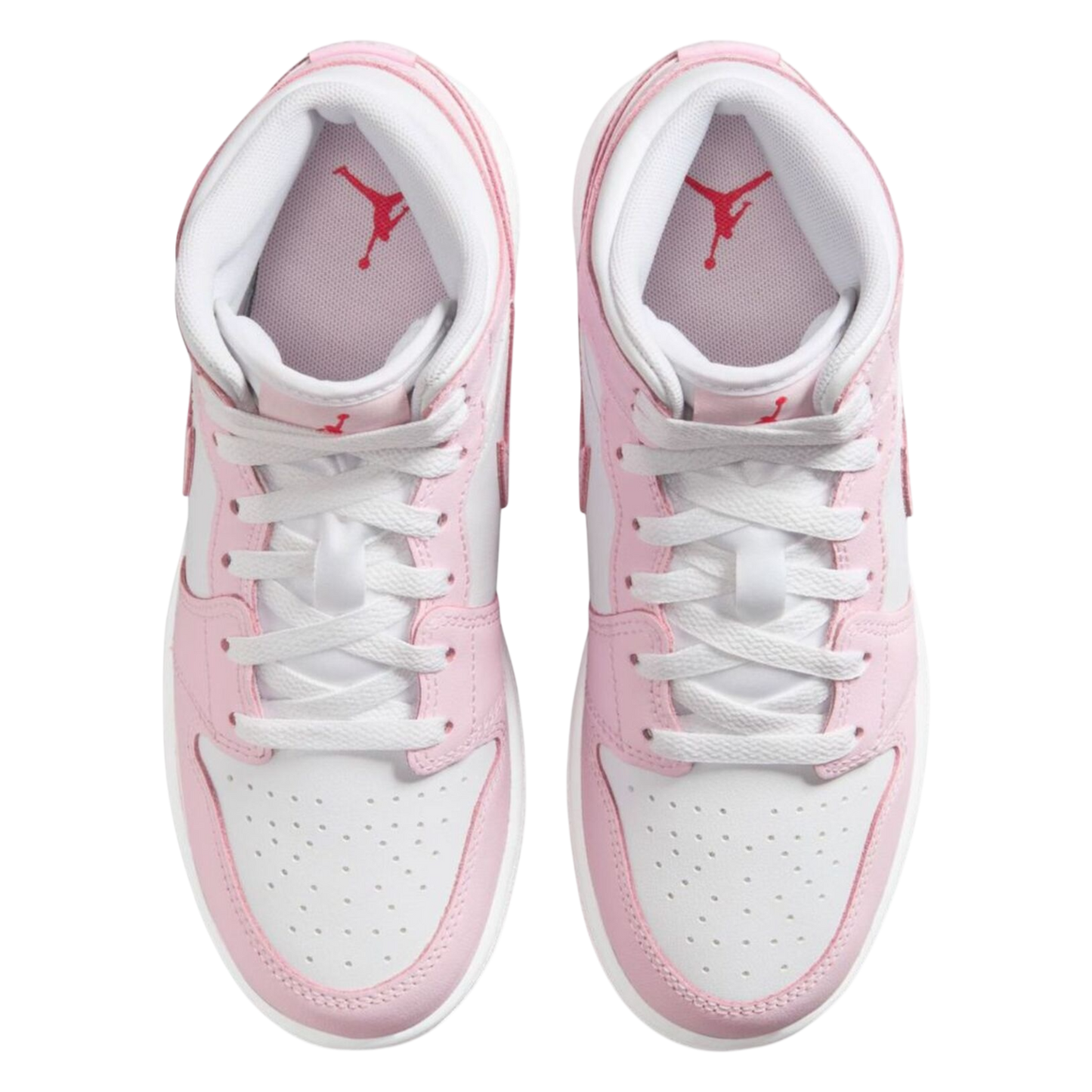 JORDAN 1 MID PINK FOAM FIRE RED (GS)