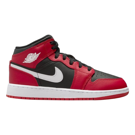 JORDAN 1 MID GYM RED BLACK WHITE