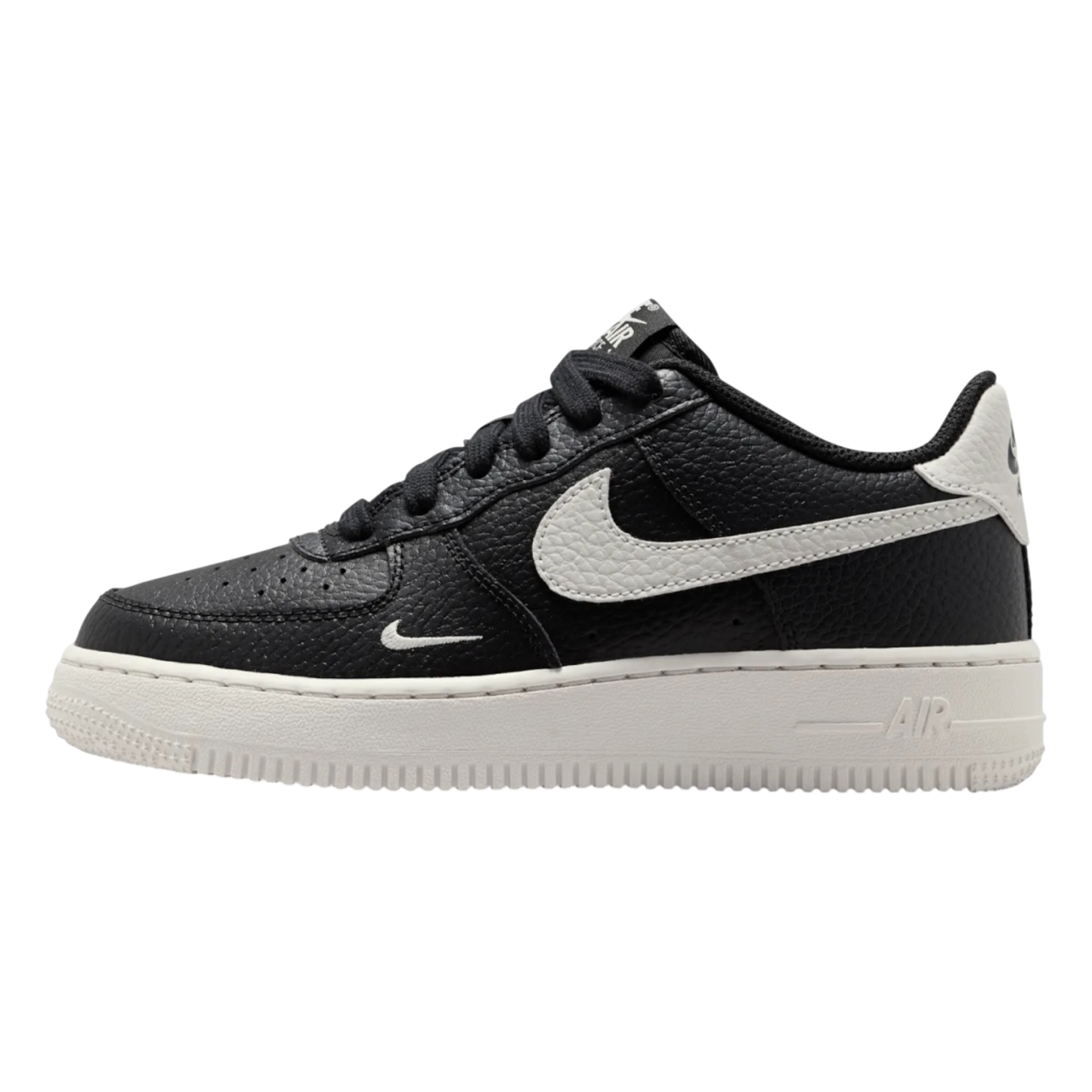 NIKE AIR FORCE 1 BLACK WHITE SWOOSH