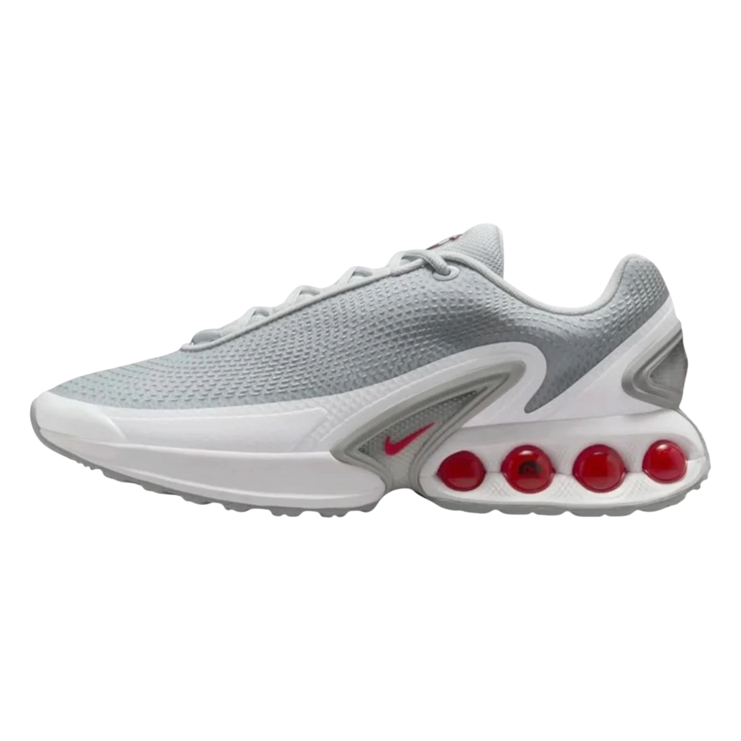 NIKE AIR MAX DN PURE PLATINUM WOLF GREY METALLIC SILVER UNIVERSITY RED