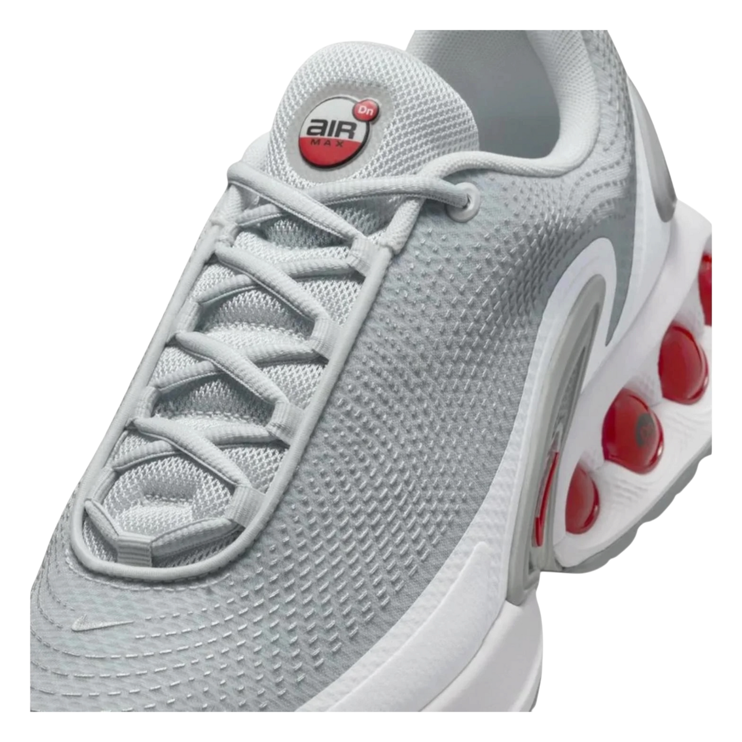NIKE AIR MAX DN PURE PLATINUM WOLF GREY METALLIC SILVER UNIVERSITY RED