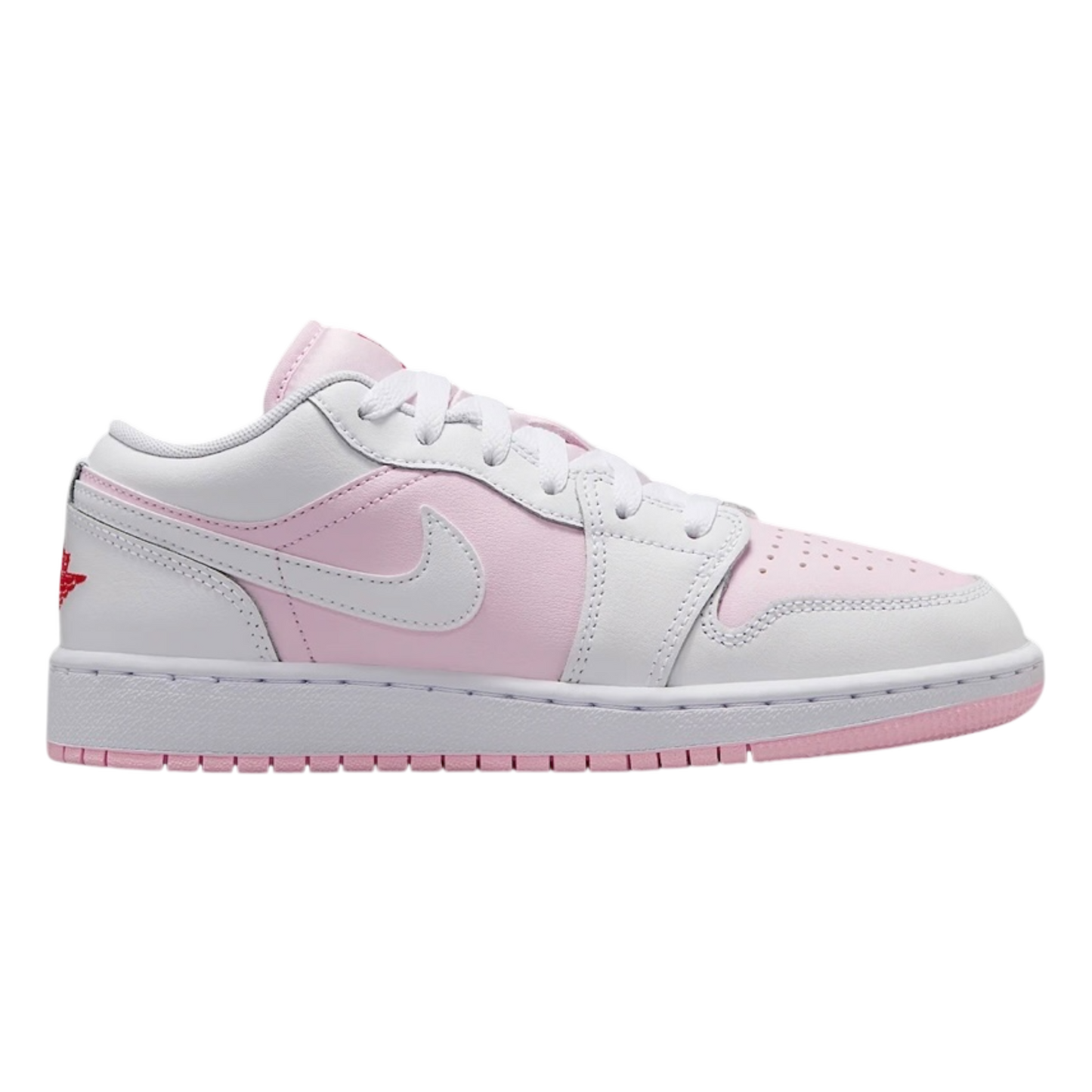 Air Jordan 1 Low GS Pink Foam Fire Red White