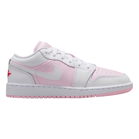 Air Jordan 1 Low GS Pink Foam Fire Red White
