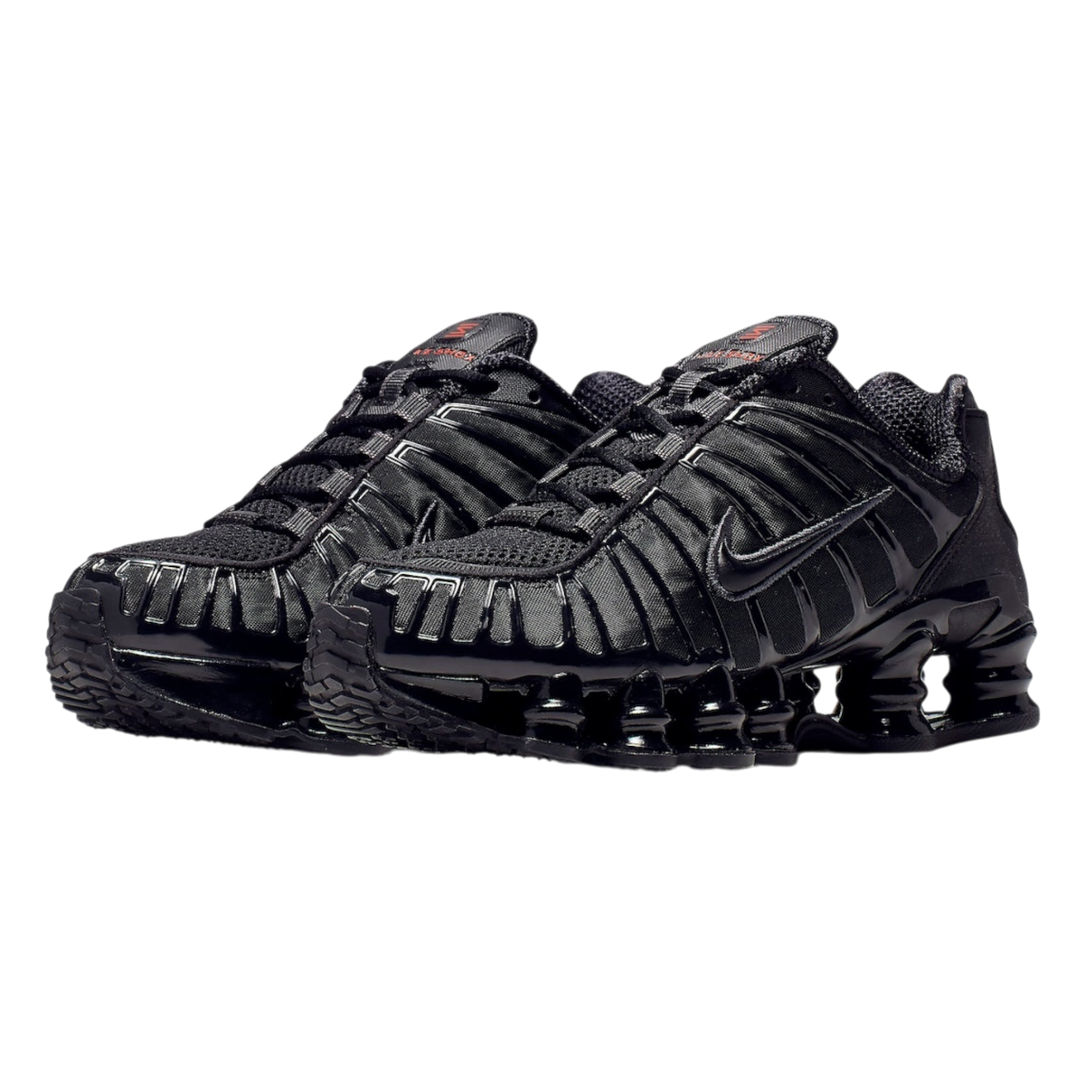NIKE W SHOX TL
Black/ Black-Mtlc Hematite-Max Orange