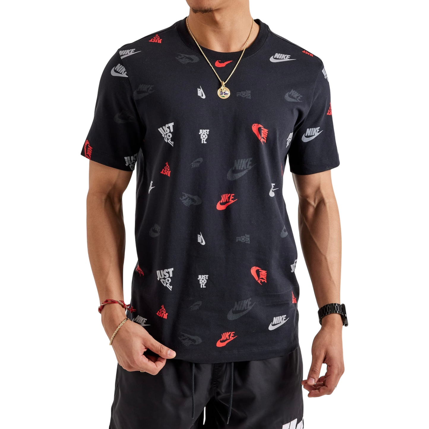 Nike AOP Swoosh Graphic T-Shirt Black