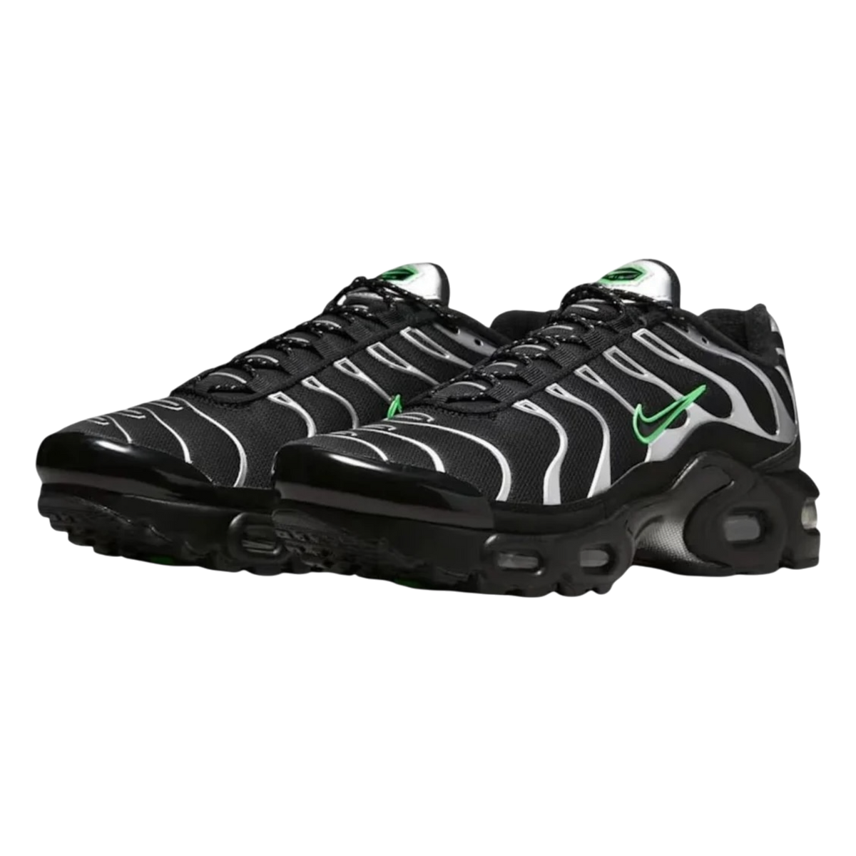 Nike Air Max Plus 'Black Green Strike Metallic Silver' (GS)