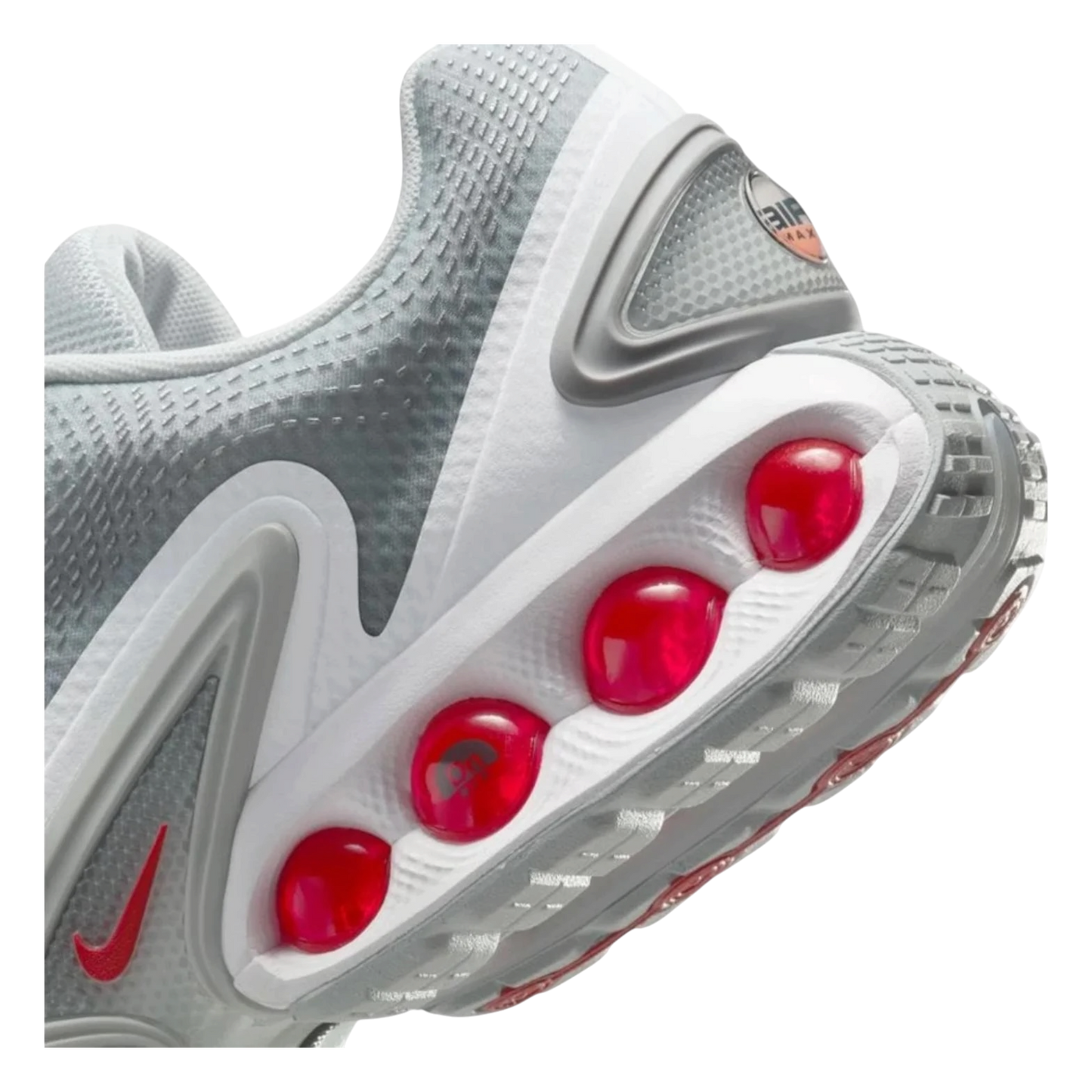 NIKE AIR MAX DN PURE PLATINUM WOLF GREY METALLIC SILVER UNIVERSITY RED