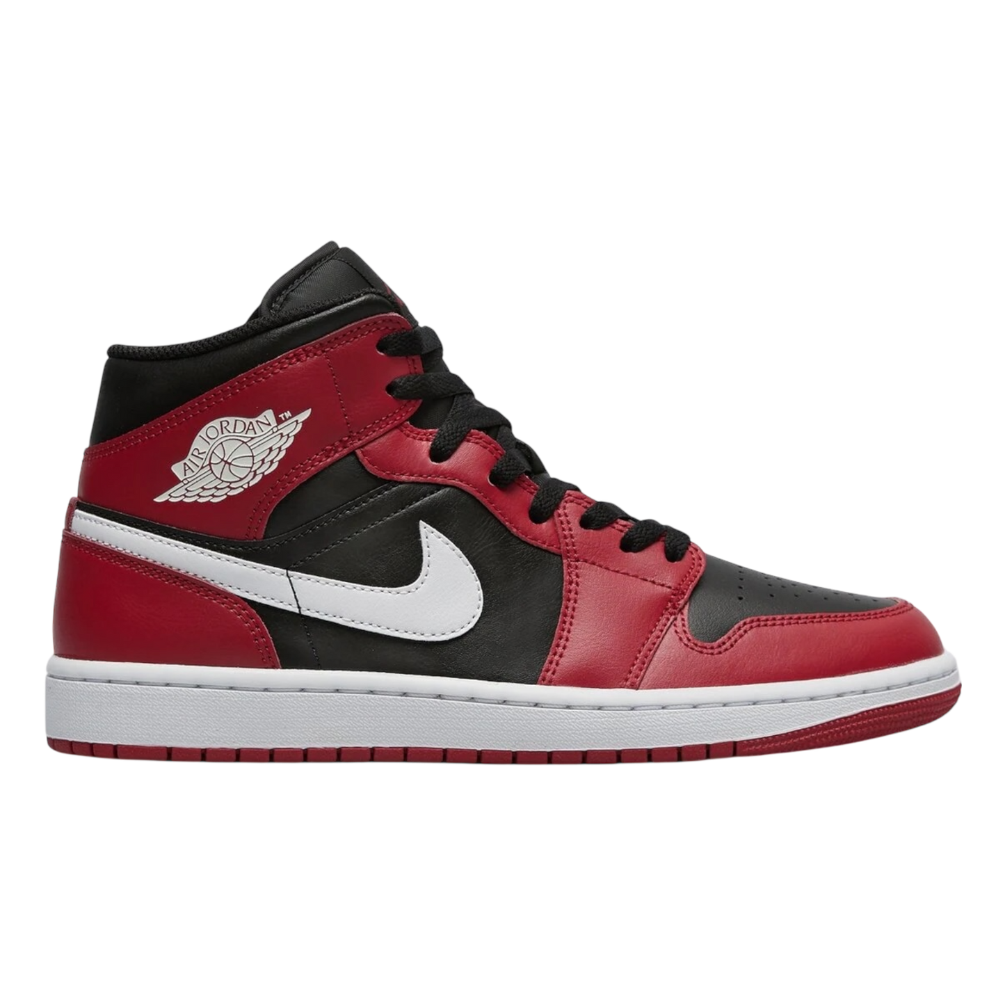 JORDAN 1 MID GYM RED BLACK WHITE