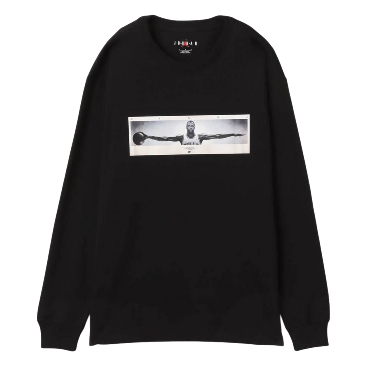 Jordan Long-Sleeve Crew-Neck T-Shirt Black/White